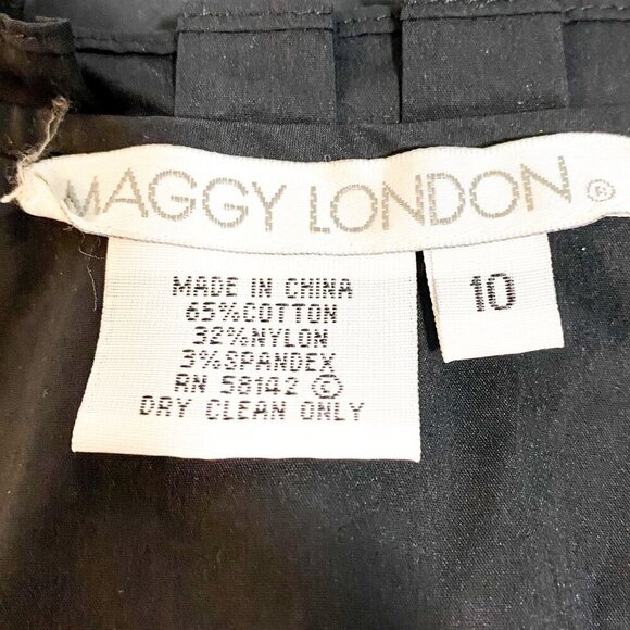 Maggy London black Sleeveless ruffle Mini Dress, Size 10, New with tag - Picture 3 of 12